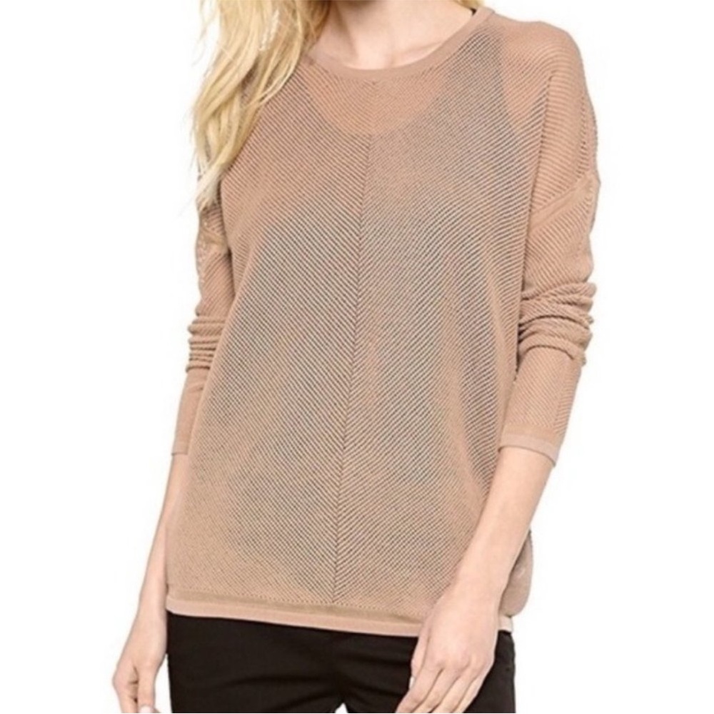 Vince Mesh Inset Oversize Open Knit Sweater Size Small